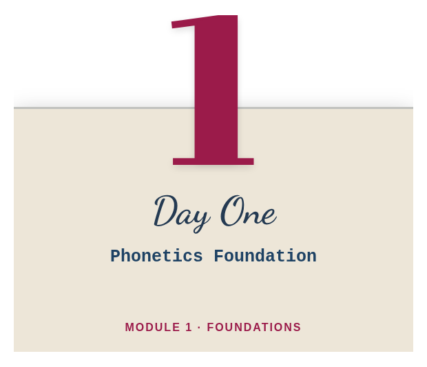 Day 1: Phonetics Foundation