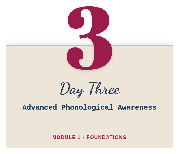 Day 3: Advanced Phonological Awareness