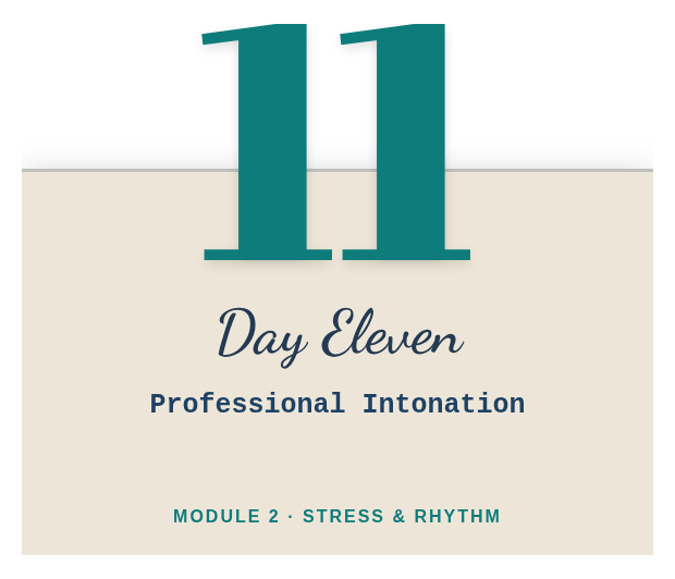 Day 11: Professional Intonation
