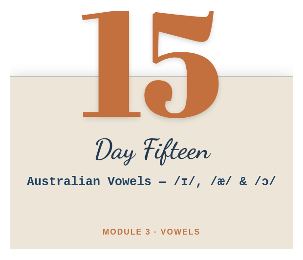 Day 15: Australian Vowels — Part 1