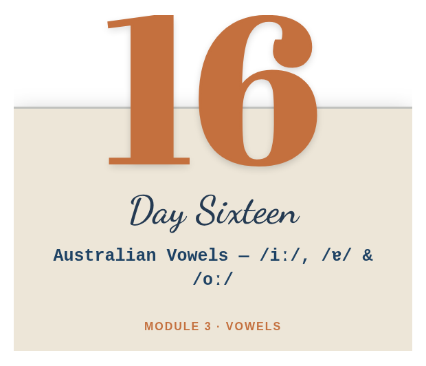 Day 16: Australian Vowels — Part 2